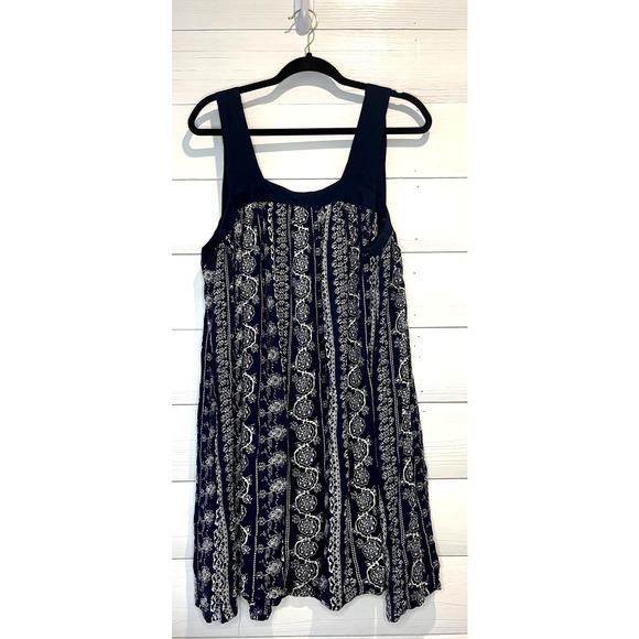 Millenium Navy with Cream Tank Style Mini Dress - Picture 2 of 3